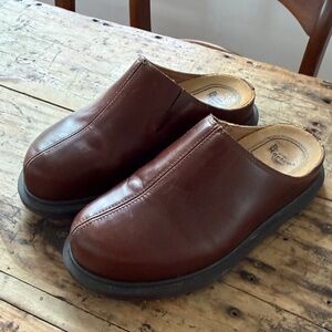 Dr. Martens SAN Brown Leather Mules Slip-On Clogs EU 37